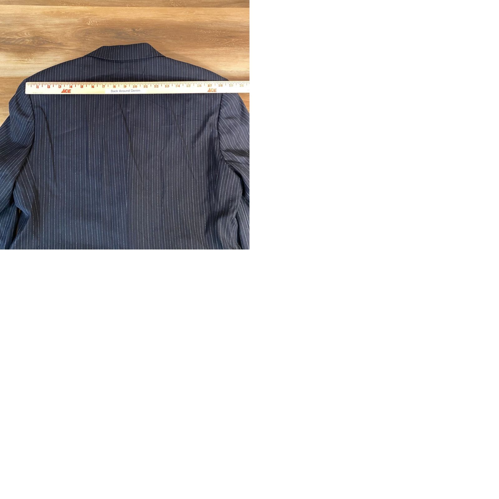 Vintage Luca Rossi Italia Mens Blazer 3 Piece Navy Pinstripe Wool Blend Suit Jacket 38S Size 38R - 10 Thumbnail