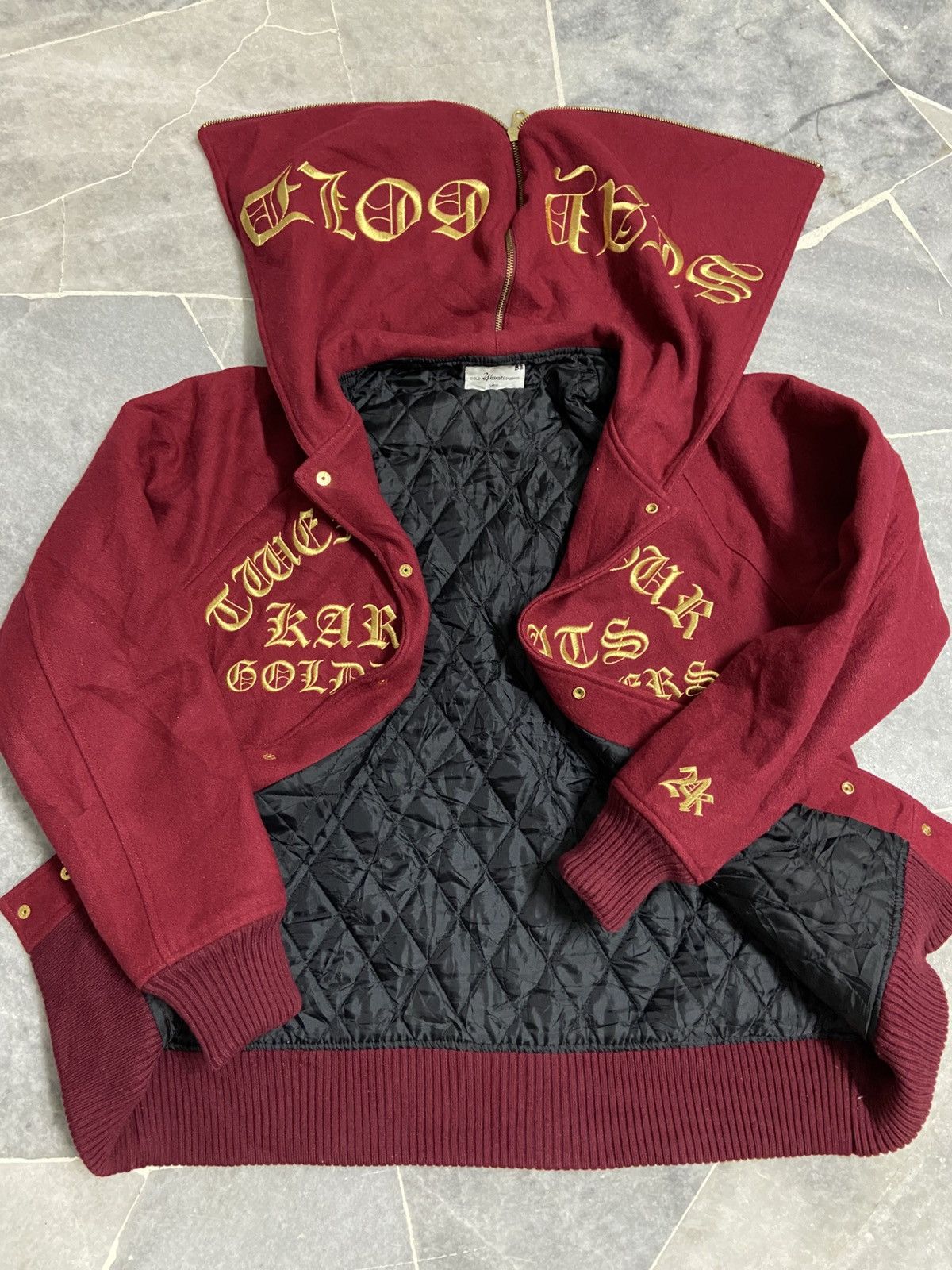 Japanese Brand × Vintage Gold 24 Karats Diggers Hoodie Varsity Jacket Size US M / EU 48-50 / 2 - 9 Thumbnail