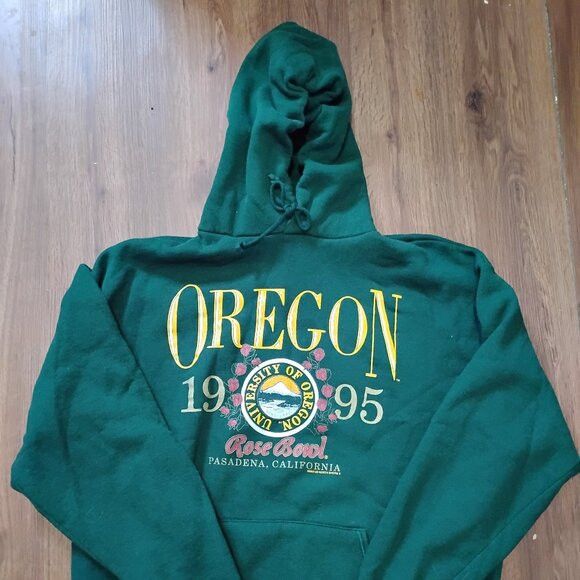 Jerzees Vintage Oregon Ducks Rose Bowl 1995 Hoodie Sweatshirt Size US XL / EU 56 / 4 - 2 Thumbnail