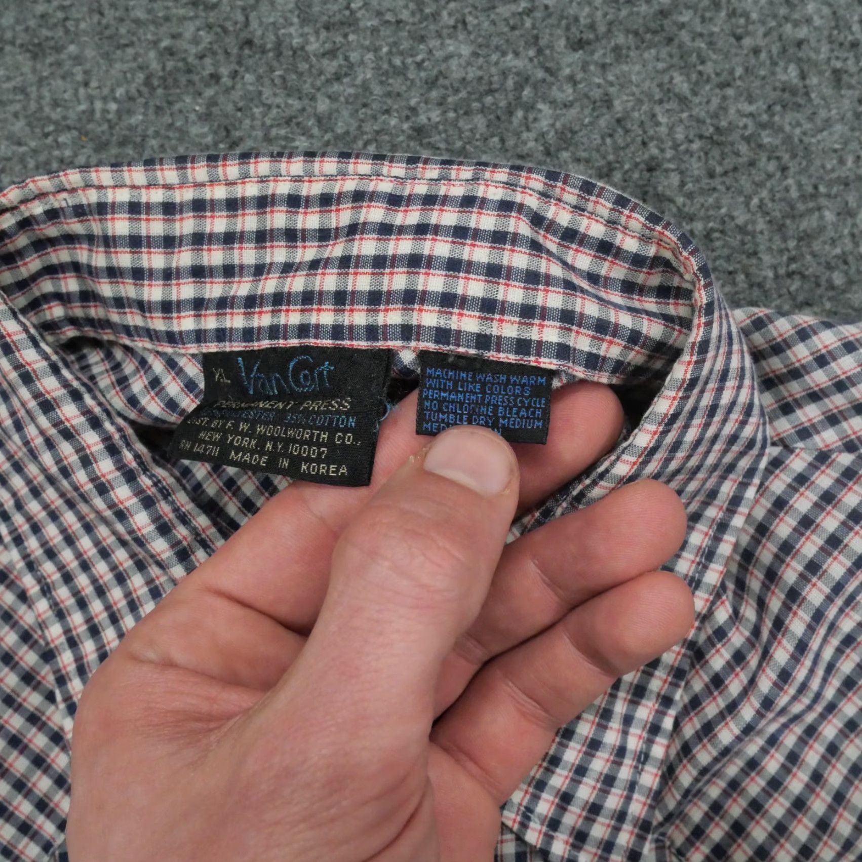 Vintage VINTAGE Van Cort Shirt Mens XL Blue Red Plaid Pearl Snap Western Country 80s Size US L / EU 52-54 / 3 - 4 Thumbnail