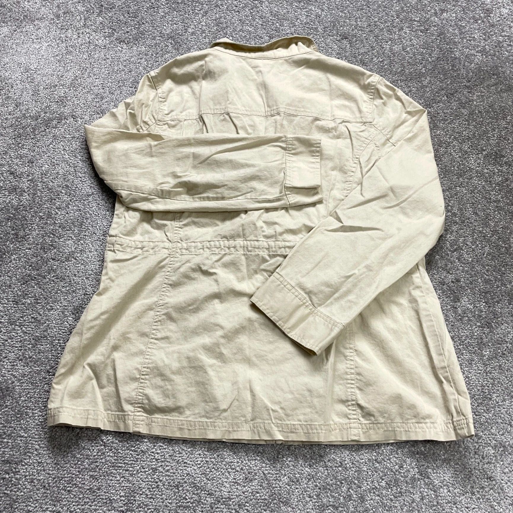 Blair Blair Jacket Womens Medium Beige Collared Casual Cotton Blend Long Sleeve Regular Fit Size M / US 6-8 / IT 42-44 - 2 Thumbnail