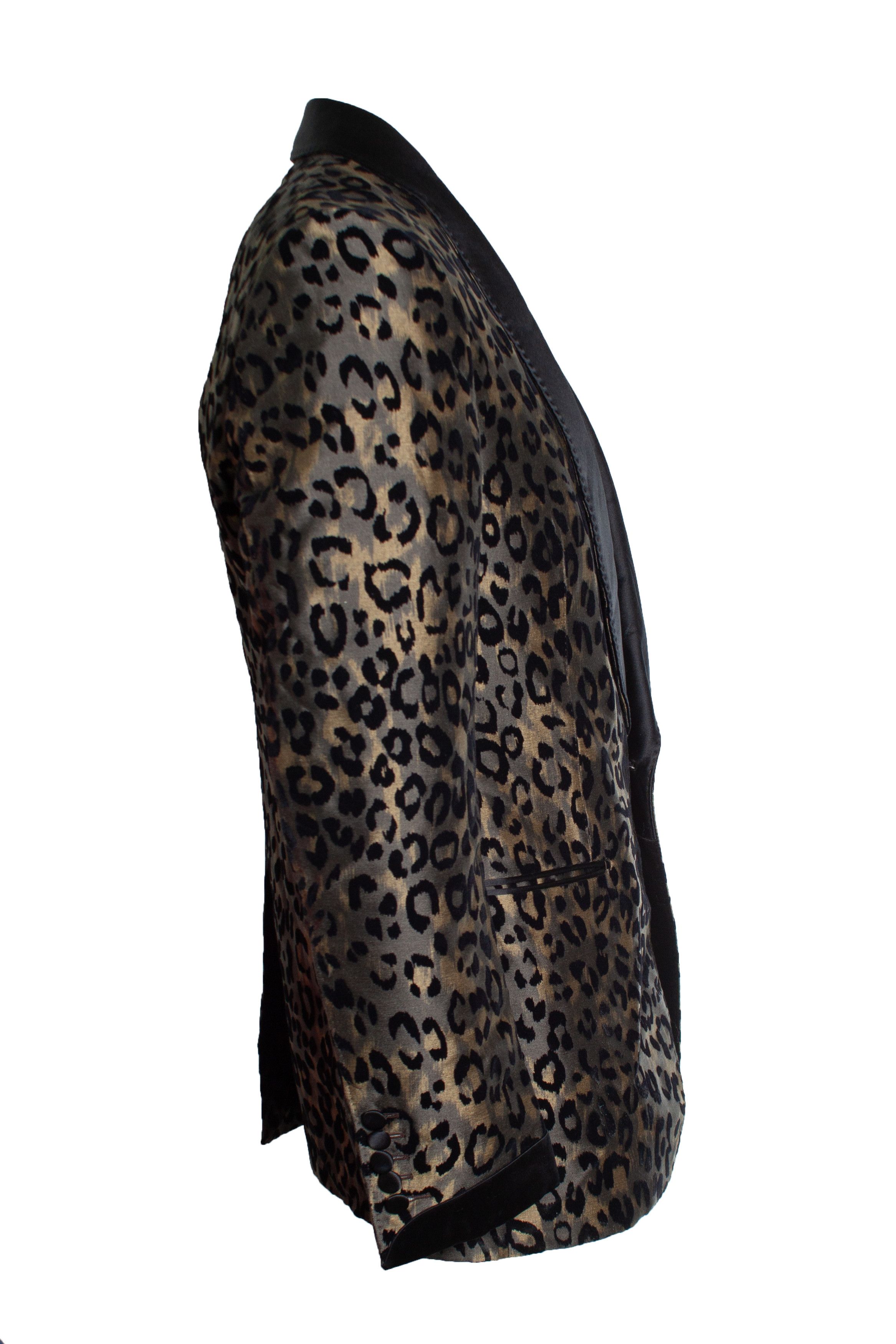 Tom Ford Tom Ford, Shelton Leopard printed tuxedo jacket Size 52R - 5 Thumbnail