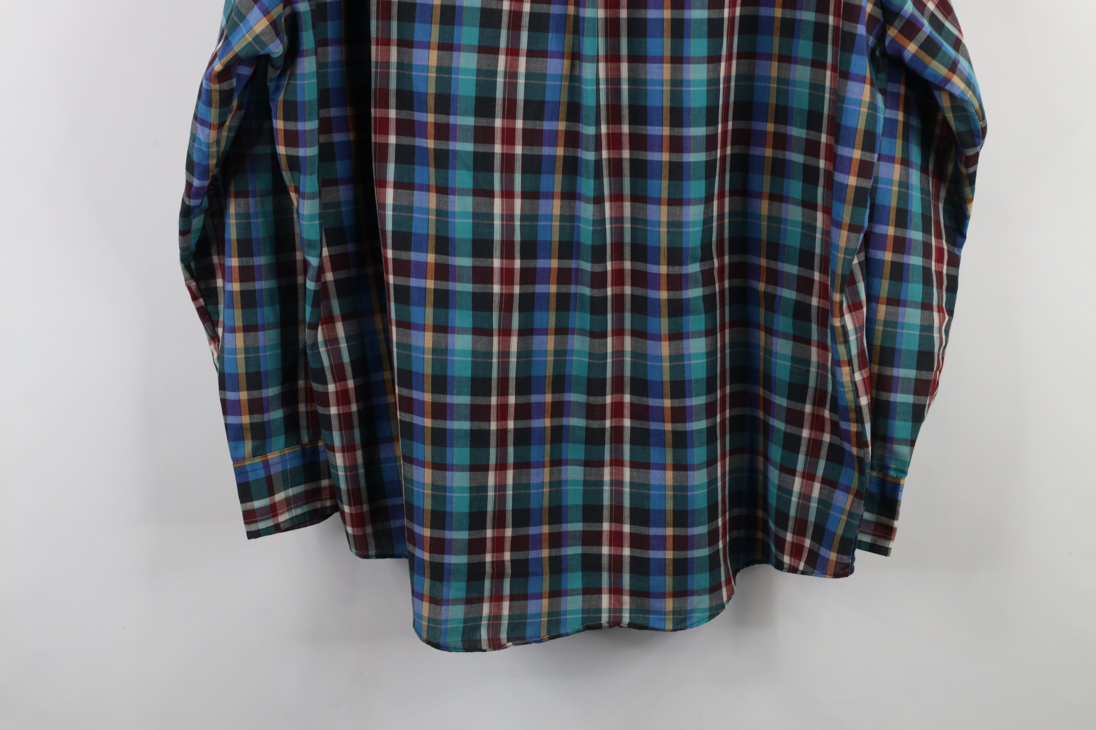 Vintage Vintage 90s Streetwear Faded Rainbow Plaid Button Down Shirt Size US L / EU 52-54 / 3 - 11 Thumbnail