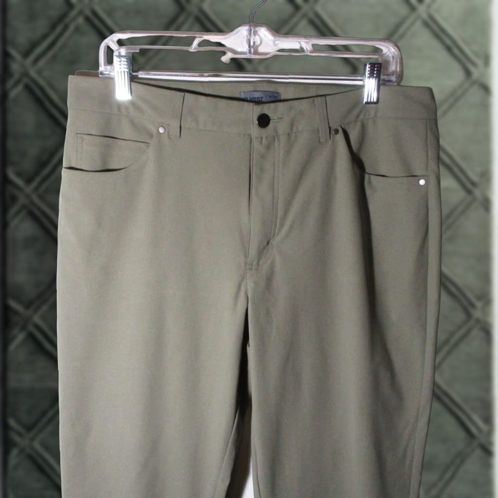 Vintage VA VRST Mens Golf Pants 34W 29L Tan Stretch Fabric 5-Pocket Chino Straight Front Flat Athletic Regular Size 34 - Vintage No? Size US 34 / EU 50 - 1 Thumbnail