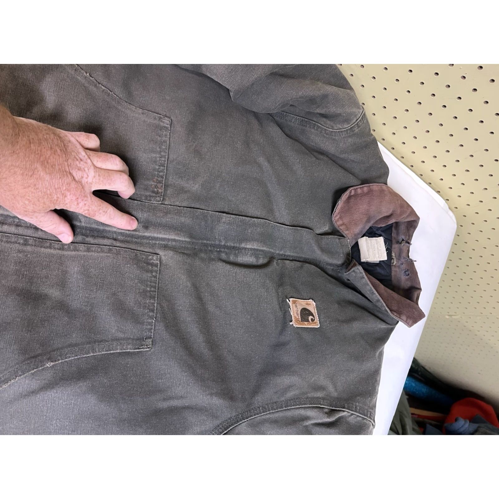 Carhartt VINTAGE Carhartt J22 Jacket LT Green Cotton Canvas Quilted Workwear Large Mens Winter Distressed Thrashed Logo Size US L / EU 52-54 / 3 - 6 Thumbnail