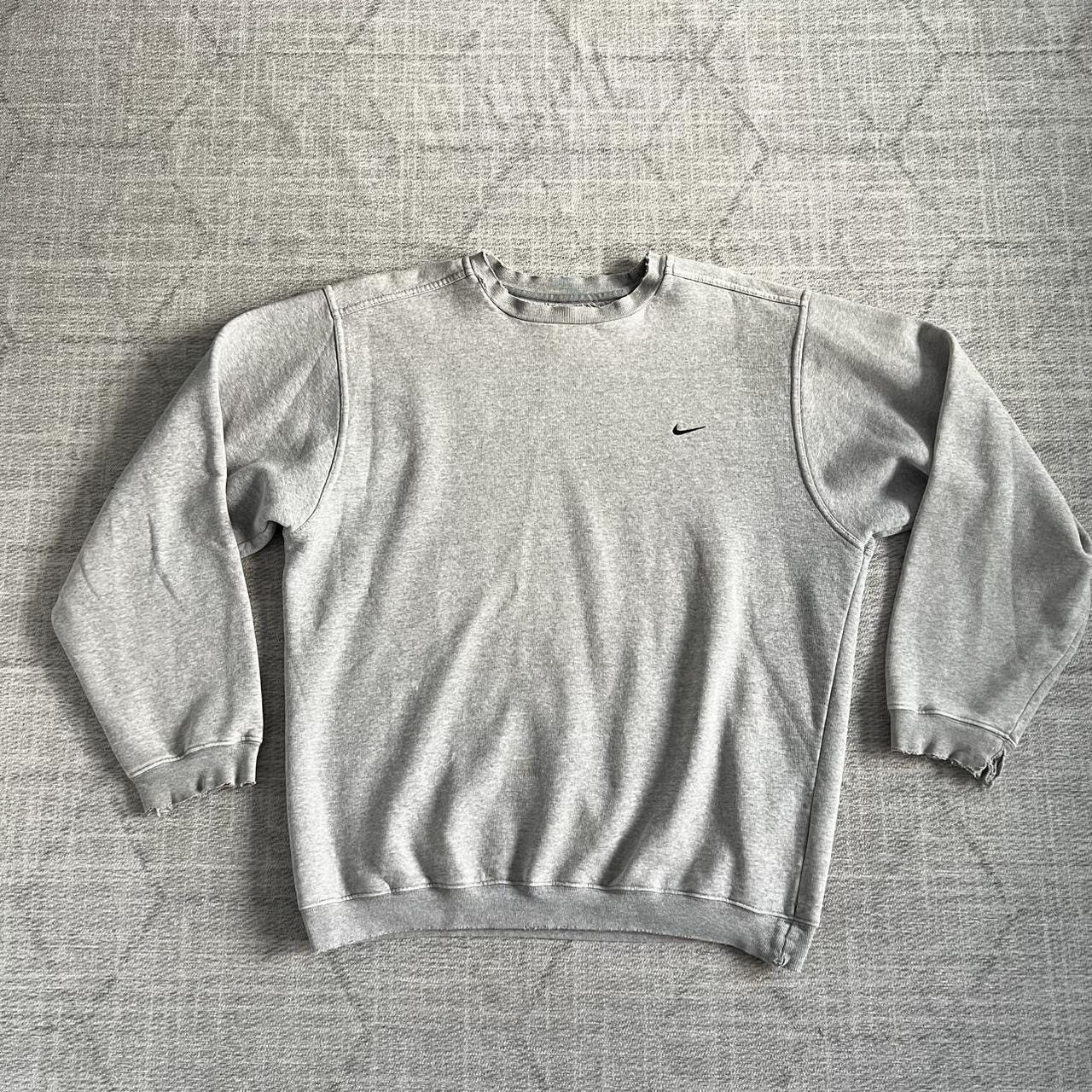 Nike Vintage 1990s Nike Grey Distressed Grunge Crewneck Sweater Size US M / EU 48-50 / 2 - 1 Thumbnail
