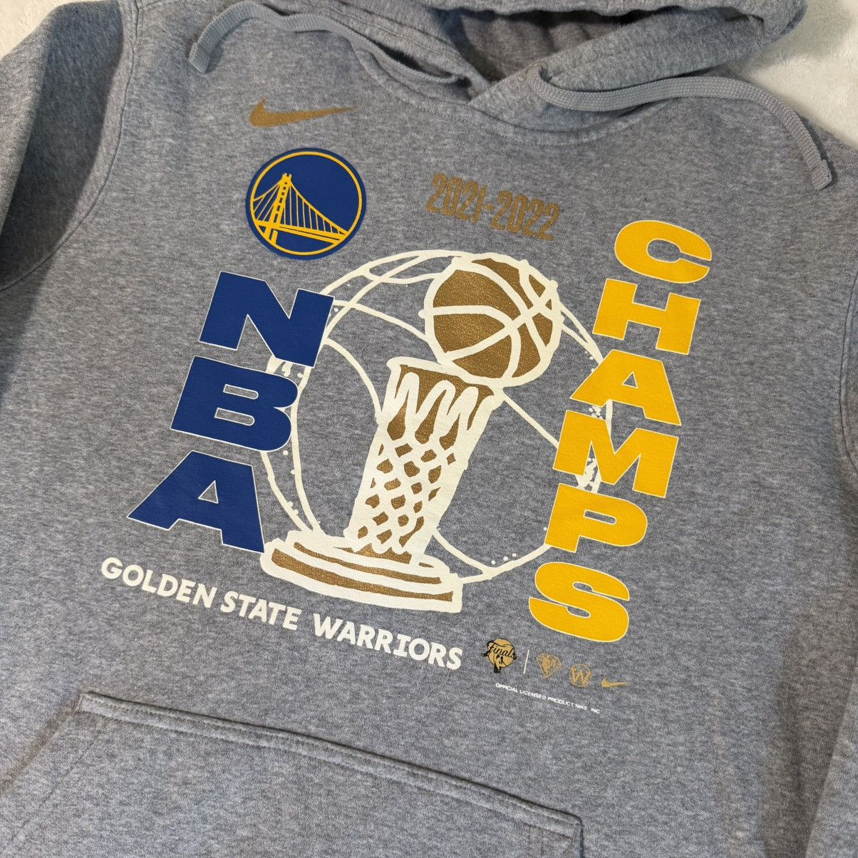 Nike Nike NBA Golden State Warriors 2022 Champions Hoodie Gray Size US L / EU 52-54 / 3 - 2 Thumbnail