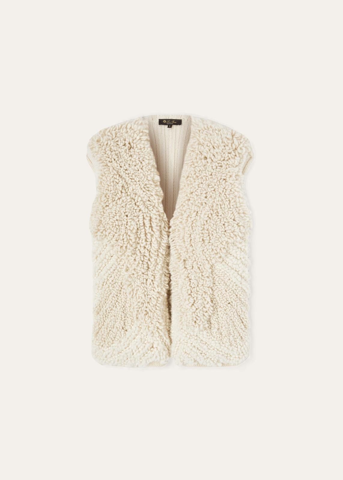 Loro Piana o1srvl11e1224 Rib-knit Cashmere Engelberg Vest in Ivory Size S / US 4 / IT 40 - 1 Thumbnail