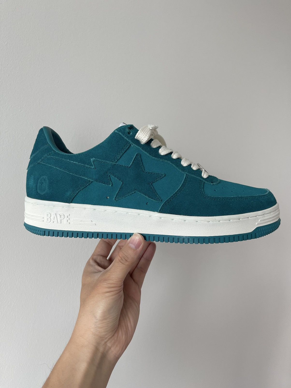 Bape A bathing ape Bape sta green suede Size US 12 / EU 45 - 1 Thumbnail