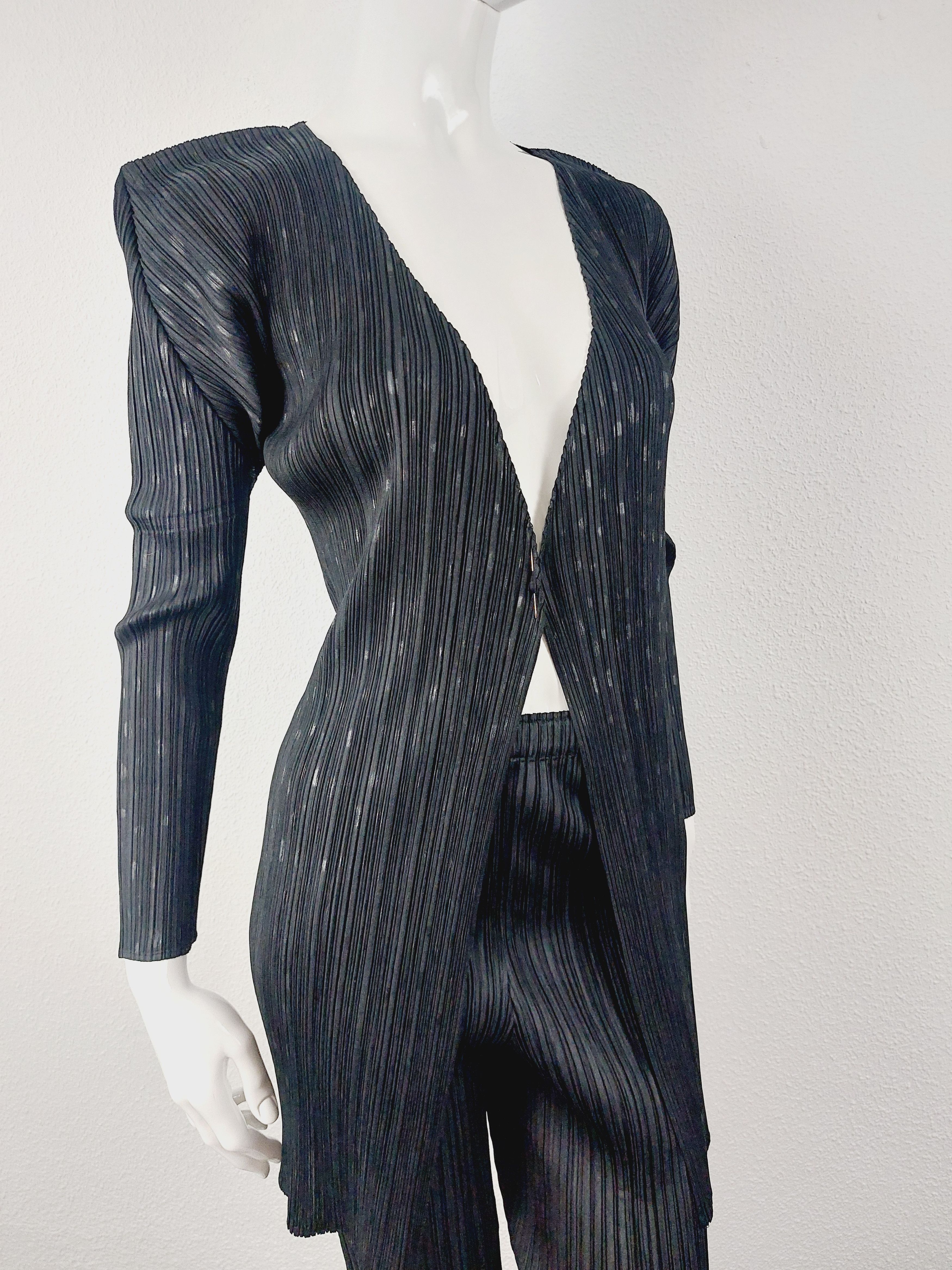 Issey Miyake Issey Miyake Pleats Please Dot Dotted Black Blazer Jacket Size ONE SIZE - 9 Thumbnail