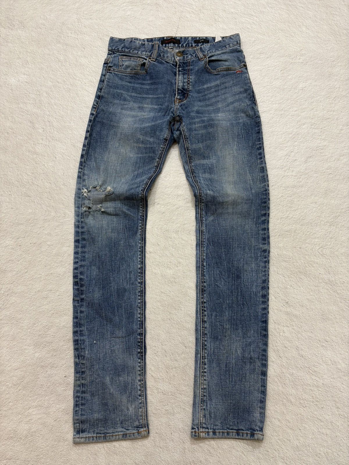 Japanese Brand 00s Evisu Archival Mudwash Denim Distressed Y2K slim fit Size US 29 - 1 Thumbnail