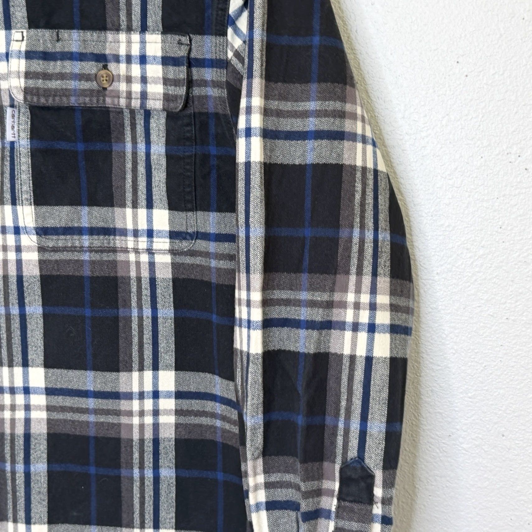 Carhartt Carhartt Button Up Flannel Shirt Mens Medium Black Blue Plaid Long Sleeve Pocket Size US M / EU 48-50 / 2 - 3 Thumbnail