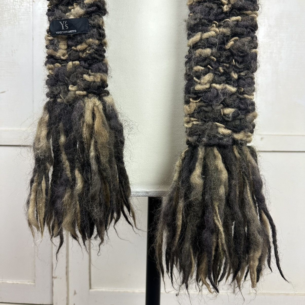 Yohji Yamamoto Y’s By Yohji Yamamoto Chunky Knit Scarf With Fringe Size ONE SIZE - 7 Thumbnail
