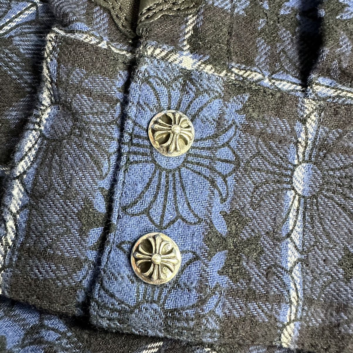 Chrome Hearts Chrome Hearts Cross Print Silver Button Shirt Size US M / EU 48-50 / 2 - 6 Thumbnail