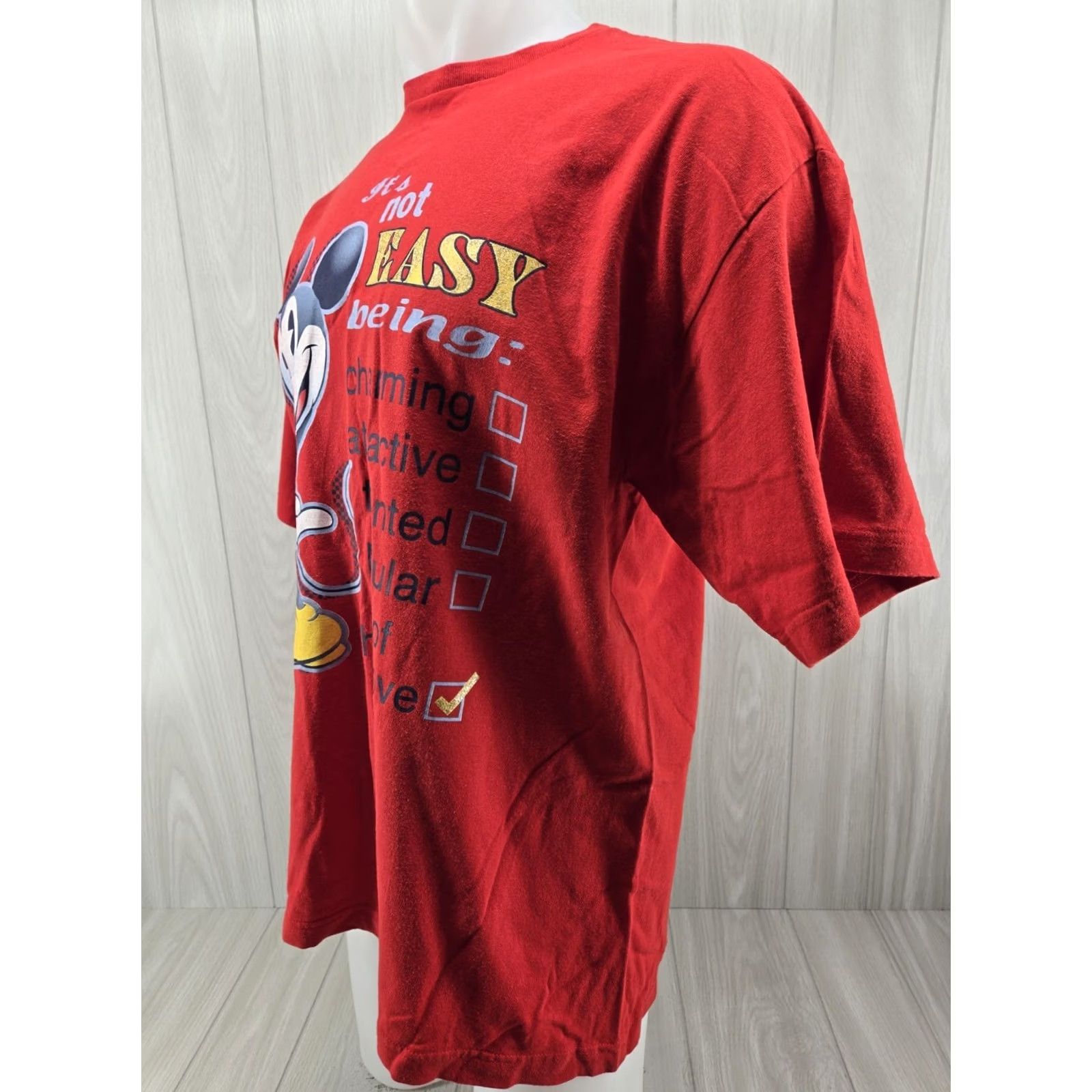 Mickey Unlimited VINTAGE Mickey Unlimited Shirt XL Red 90s Disney Glitter Mens T-Shirt Size US XL / EU 56 / 4 - 4 Thumbnail