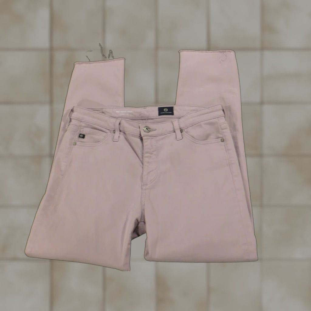 Vintage AG Adriano Goldschmied Womens Jeans Crop Leg 28 Purple Slim Zip 25in Denim Cotton Zipper Cropped Classic Regular Inseam 25in Size 28" / US 6 / IT 42 - 1 Thumbnail