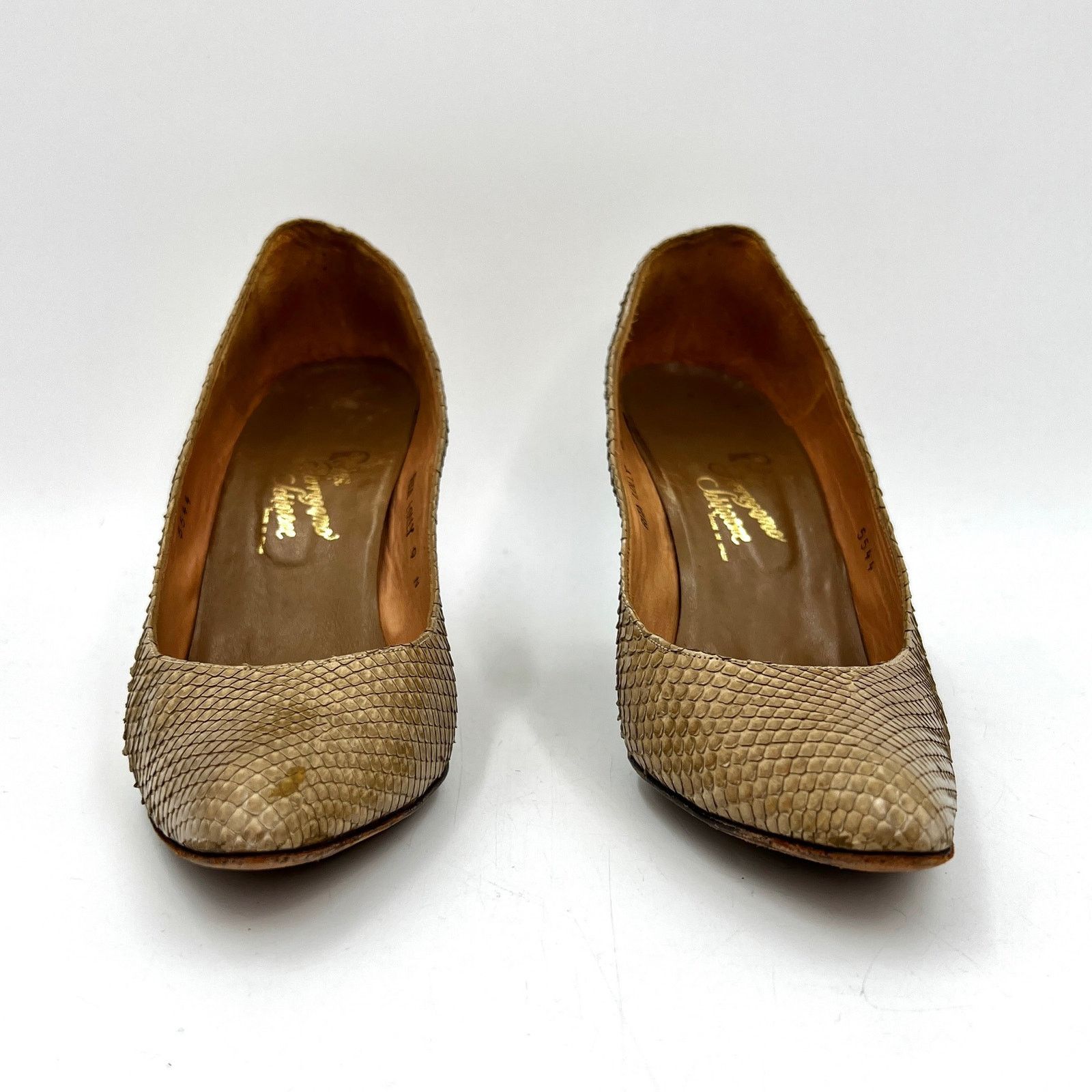 Vintage Rosina Ferragamo Schiavone Snake Leather Heels Size US 9 / IT 39 - 2 Thumbnail