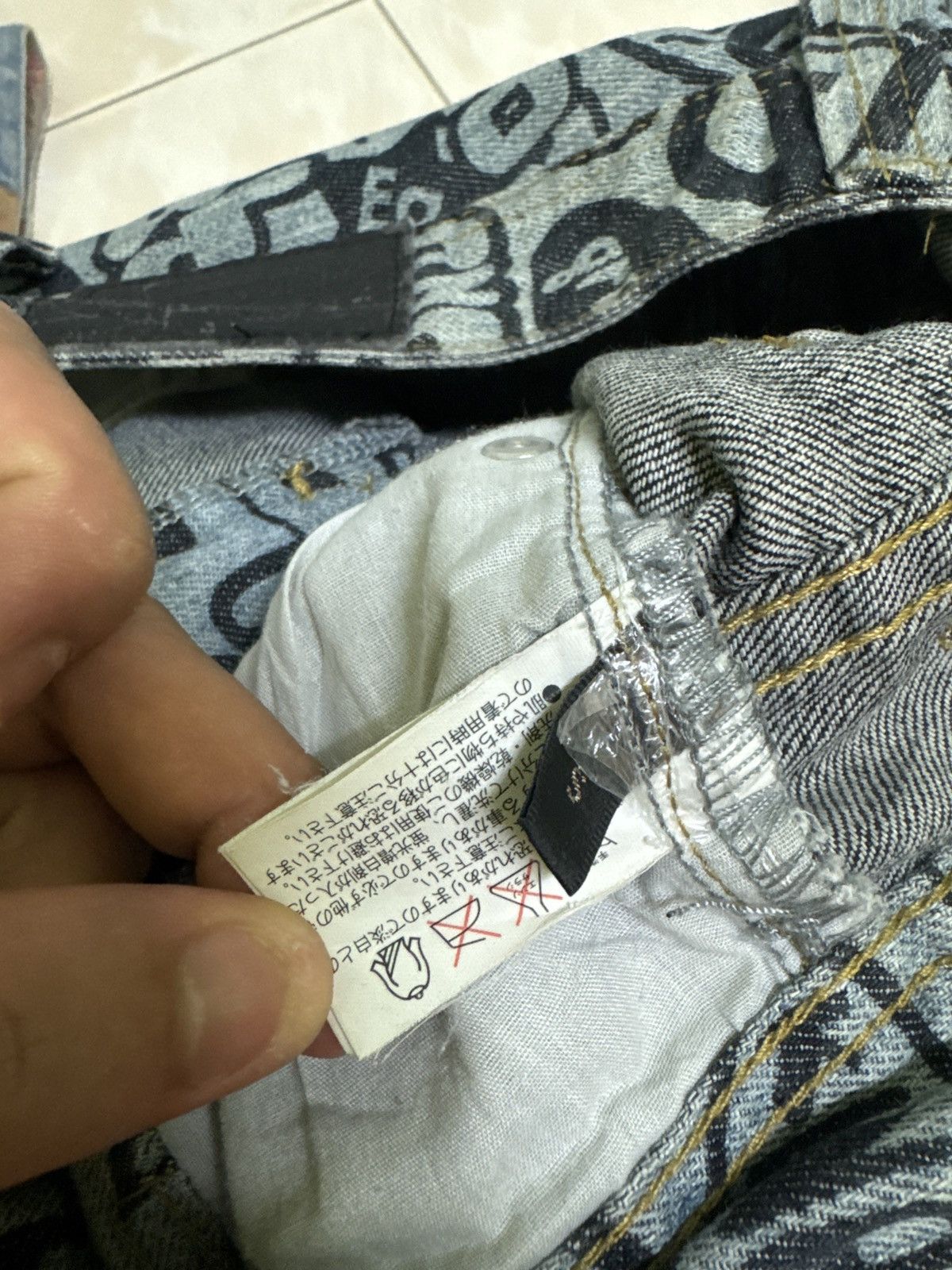 Japanese Brand Vintage Y2K Japanese Punk Denim All Over Print Jeans Size US 30 / EU 46 - 12 Thumbnail