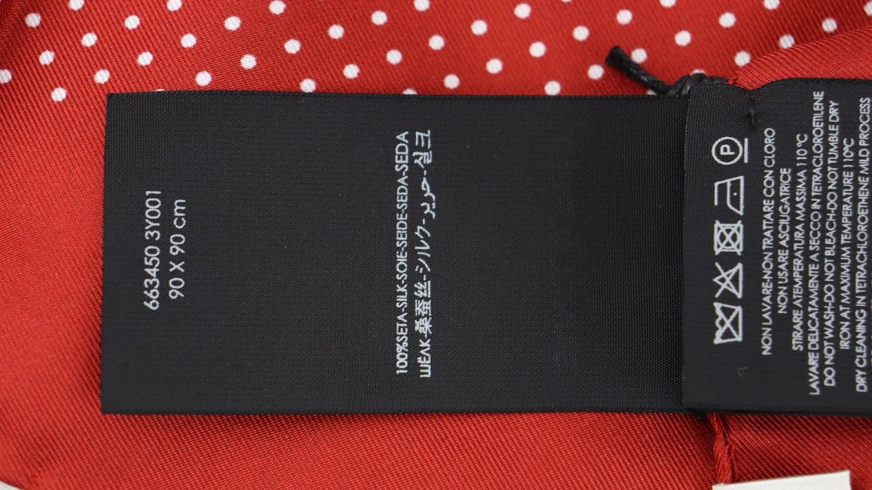 Saint Laurent Paris o1rshd1 Size: OS / Carre Pois Rouge Twill Scarf in Red Size ONE SIZE - 8 Thumbnail