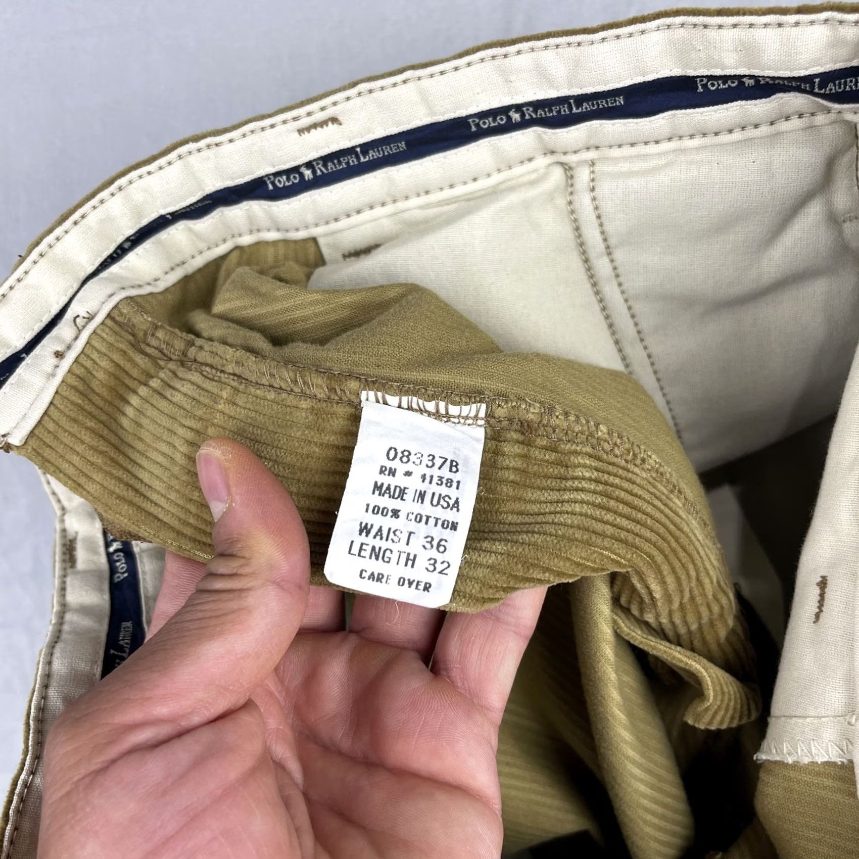 Polo Ralph Lauren VINTAGE Polo Ralph Lauren Pants Mens 36x32 Tan Corduroy Pleated Made USA 90s Size US M / EU 48-50 / 2 - 5 Thumbnail