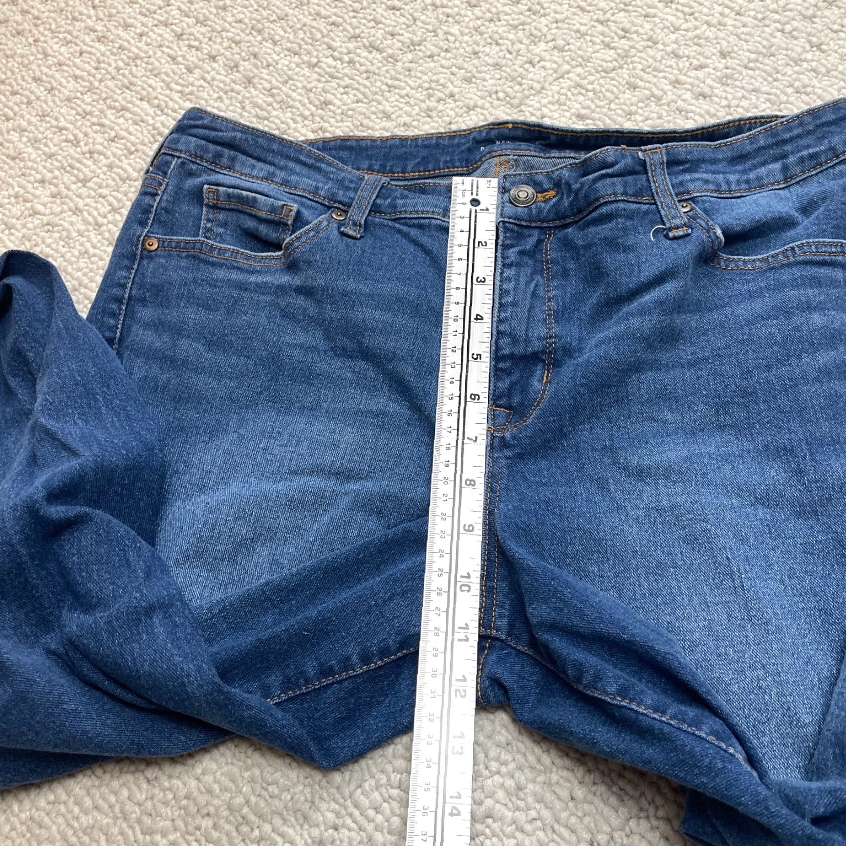 Denime New Direction Jeans Womens 16 R Girlfriend Blue Denim Rolled Hems 36x26 Size 38" / US 16 / IT 52 - 4 Thumbnail