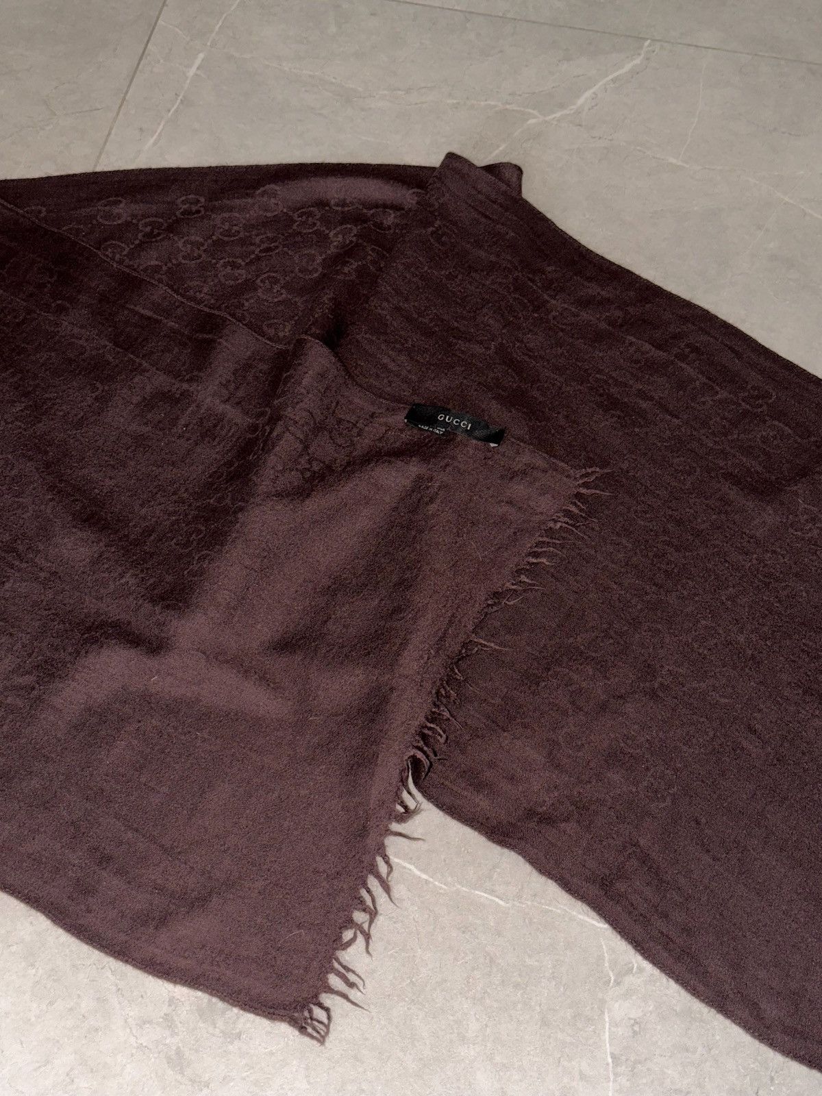 Gucci GUCCI Tom Ford FW2002 GG Monogram Wool Scarf Demna Nettspend Size ONE SIZE - 5 Thumbnail