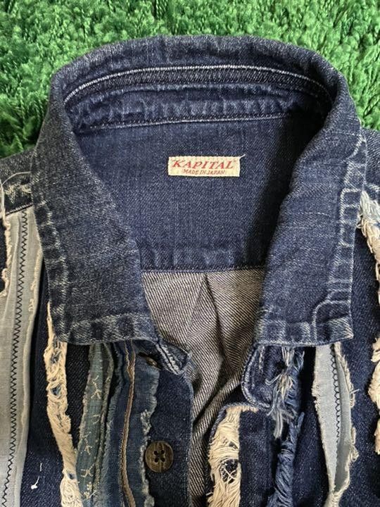Kapital Reconstructed Patchwork Denim Shirt Size US M / EU 48-50 / 2 - 4 Thumbnail
