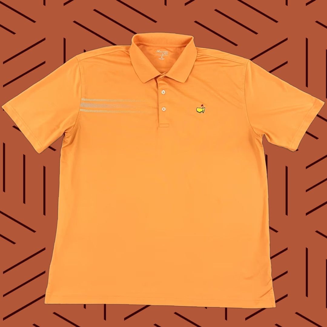 Vintage Masters Tech Polo Shirt Mens XL Orange Augusta Major Golf Performance Stretch Polo Shirt Size US XL / EU 56 / 4 - 1 Thumbnail