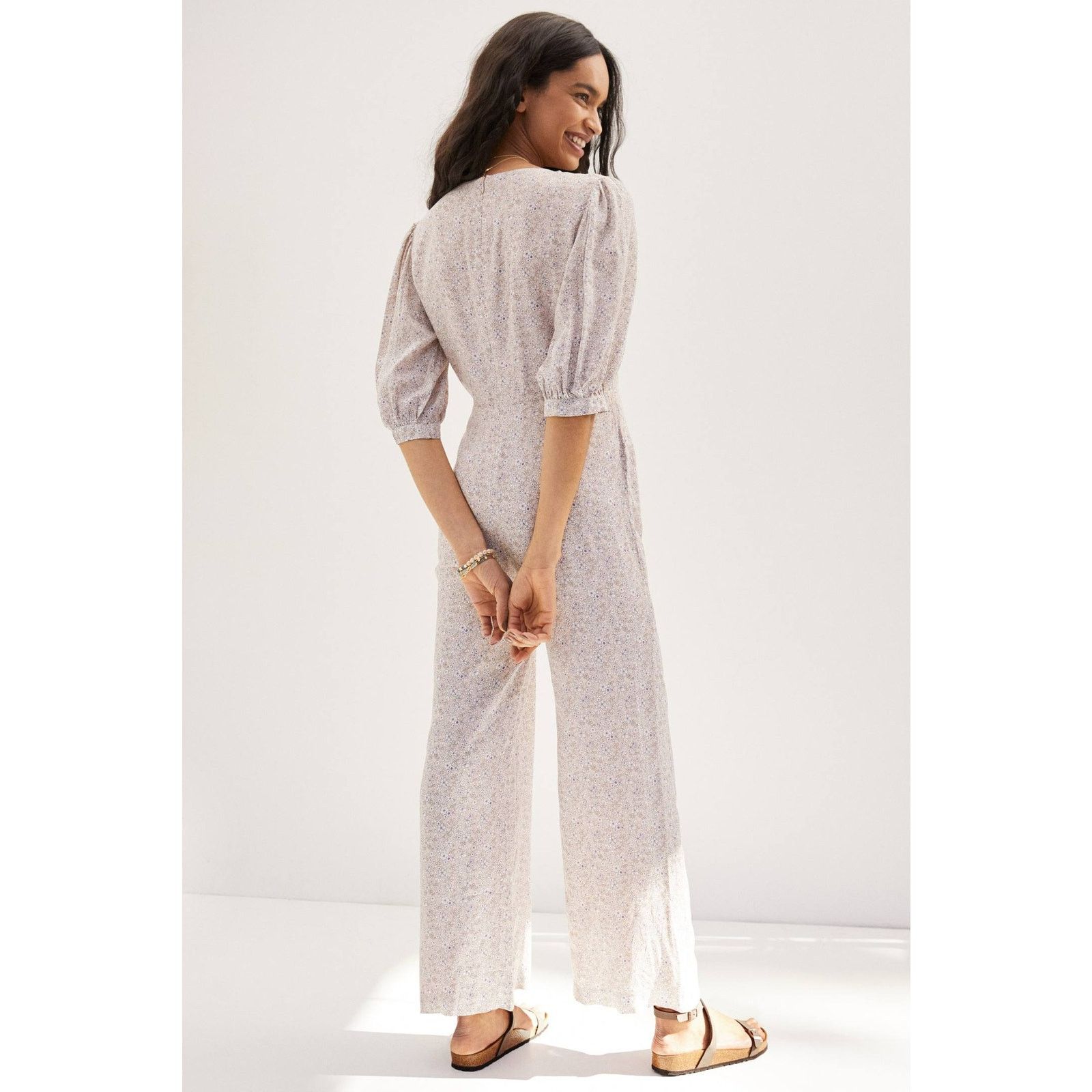 Anthropologie New Anthropologie Aceline Floral Jumpsuit En Saison $178 XS Size 26" / US 2 / IT 38 - 3 Thumbnail