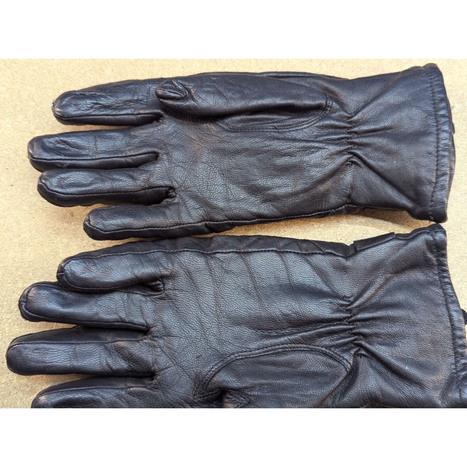 Vintage Genuine Leather Mens Gloves Size 6 Black Lined Warm Thermal Winter Dressmann Glove Wrist Mens Leather Black Warm Winter 6 Size Size ONE SIZE - 4 Thumbnail