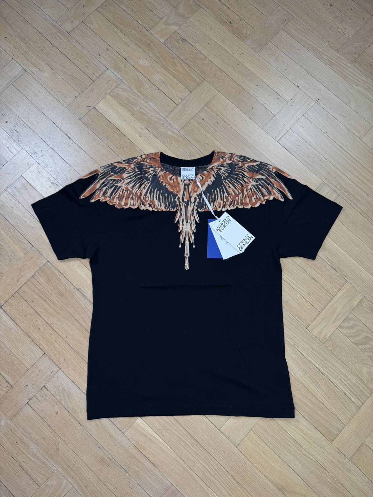 Marcelo Burlon MARCELO BURLON WING TEE BROWN BLACK Size US L / EU 52-54 / 3 - 1 Thumbnail