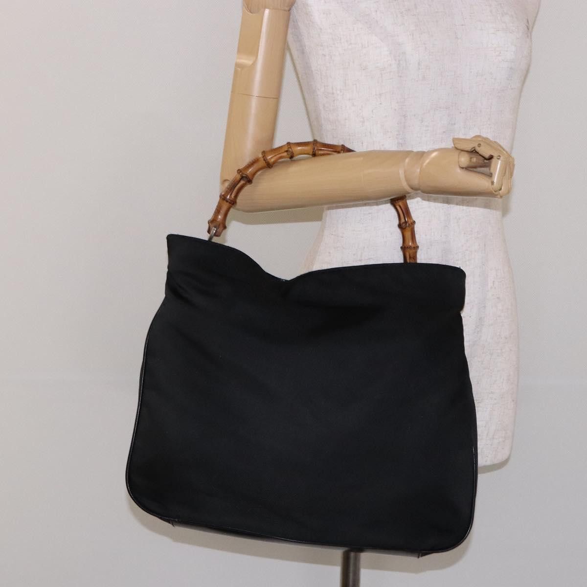 Gucci GUCCI Bamboo Shoulder Bag Nylon Black Silver 001 1553 001 Size ONE SIZE - 20 Thumbnail