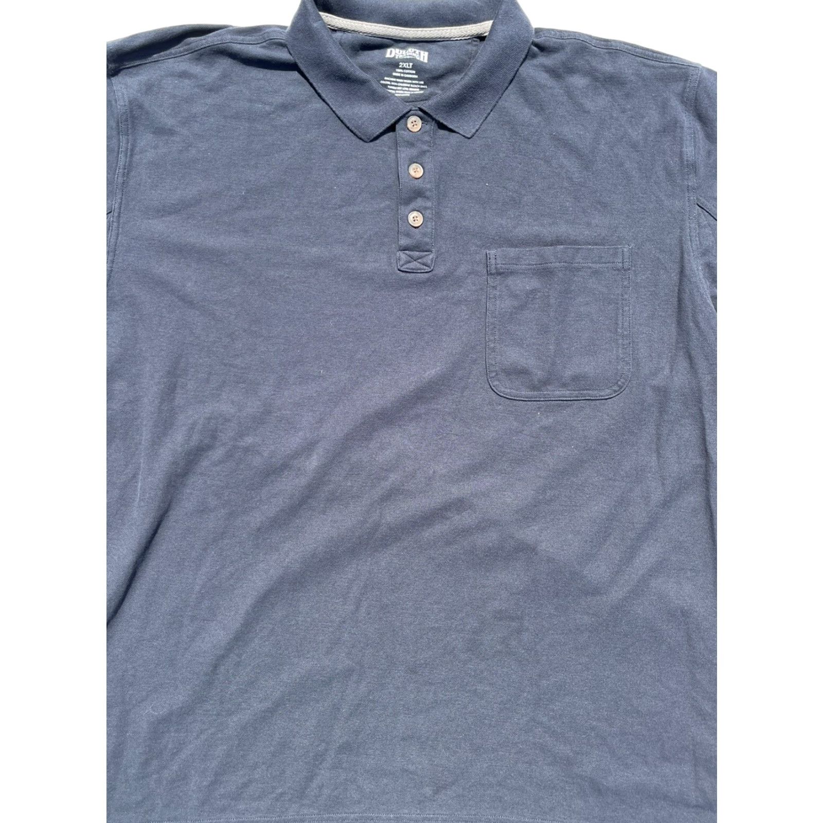 Vintage DULUTH Polo Shirt - Men’s Collared Short Sleeve 2XL Blue Cotton Pocket Buttoned Golf Casual Shirt Size US XXL / EU 58 / 5 - 2 Thumbnail