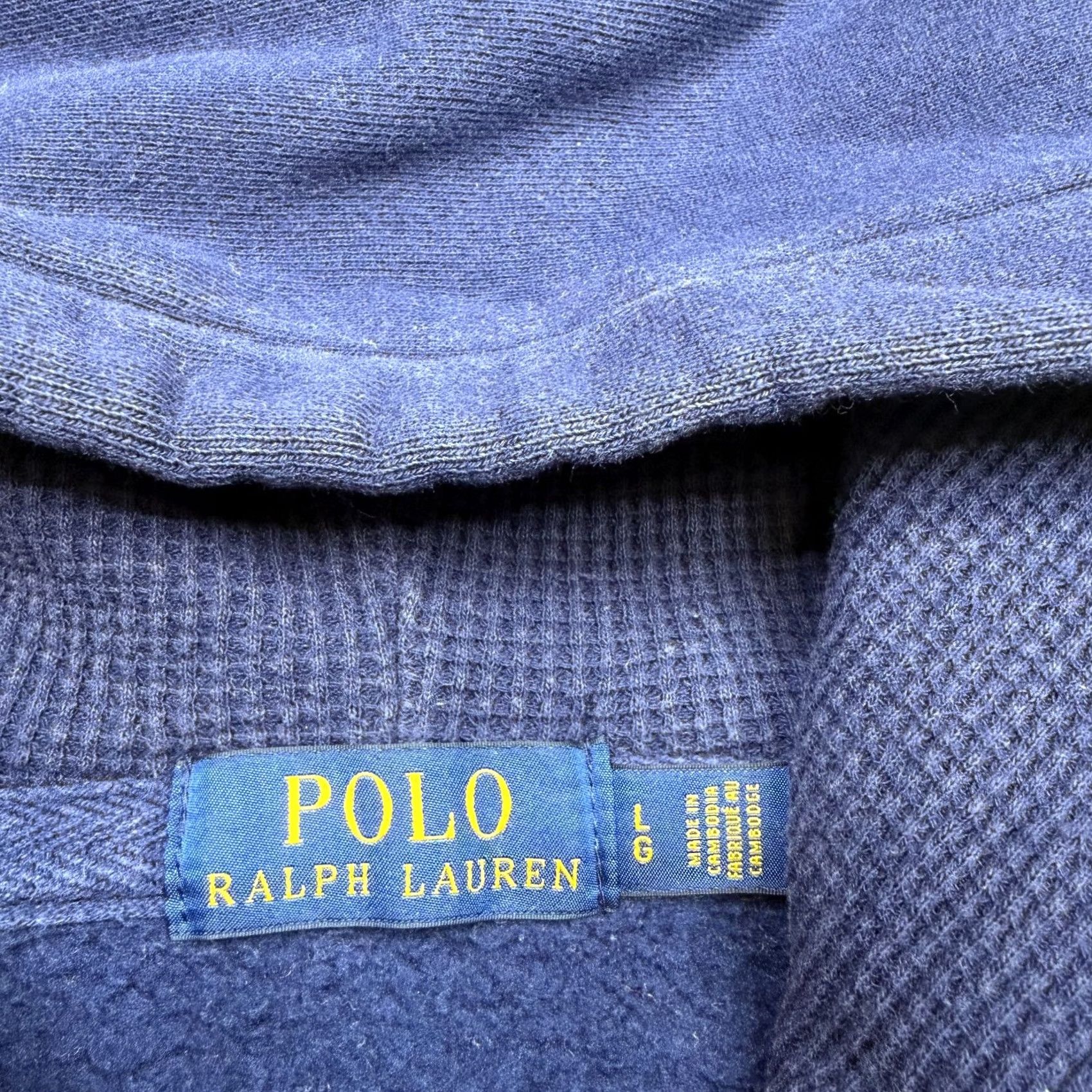 Polo Ralph Lauren VINTAGE Polo Ralph Lauren Hoodie Sweatshirt Full Zip L Blue Thermal Lined Size US L / EU 52-54 / 3 - 4 Thumbnail