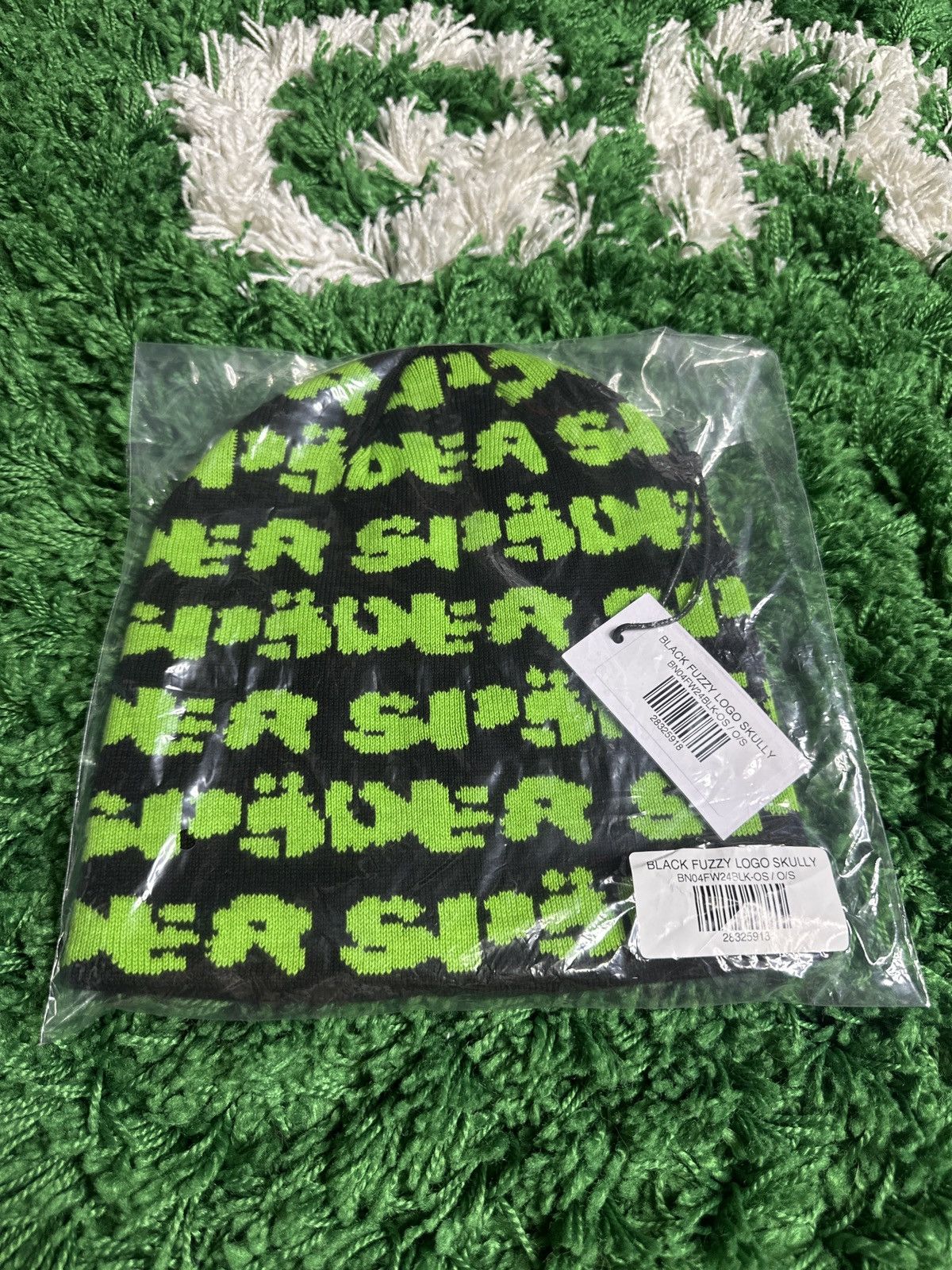 Sp5der Sp5der Black Green Fuzzy Logo Skully Size ONE SIZE - 2 Thumbnail