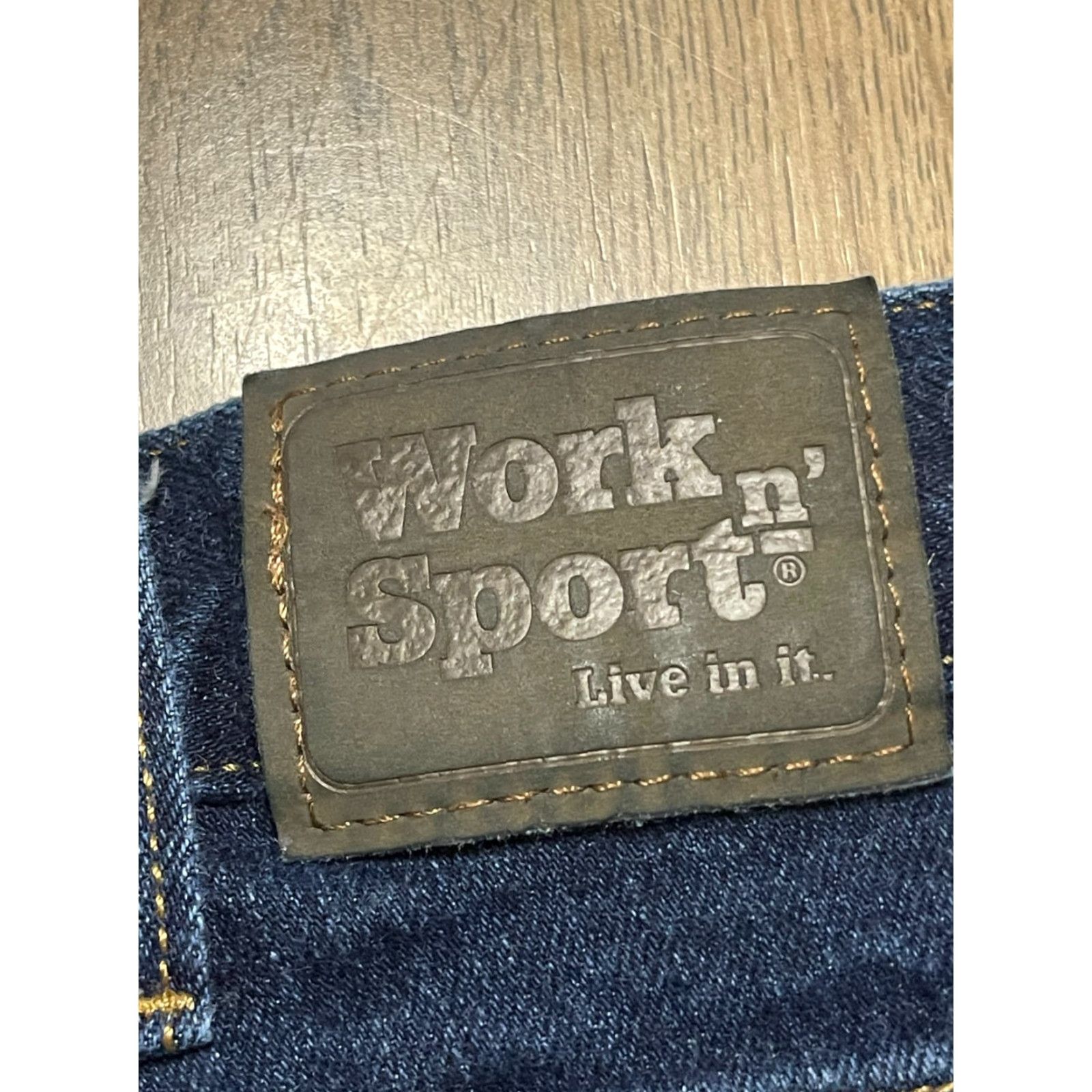 Vintage Work n' Sport Jeans Men's 46x28 Blue Denim Straight Leg Pockets Jeans Sports Style Regular Fit - 28 Inseam Pockets Mens Size US 30 / EU 46 - 7 Thumbnail
