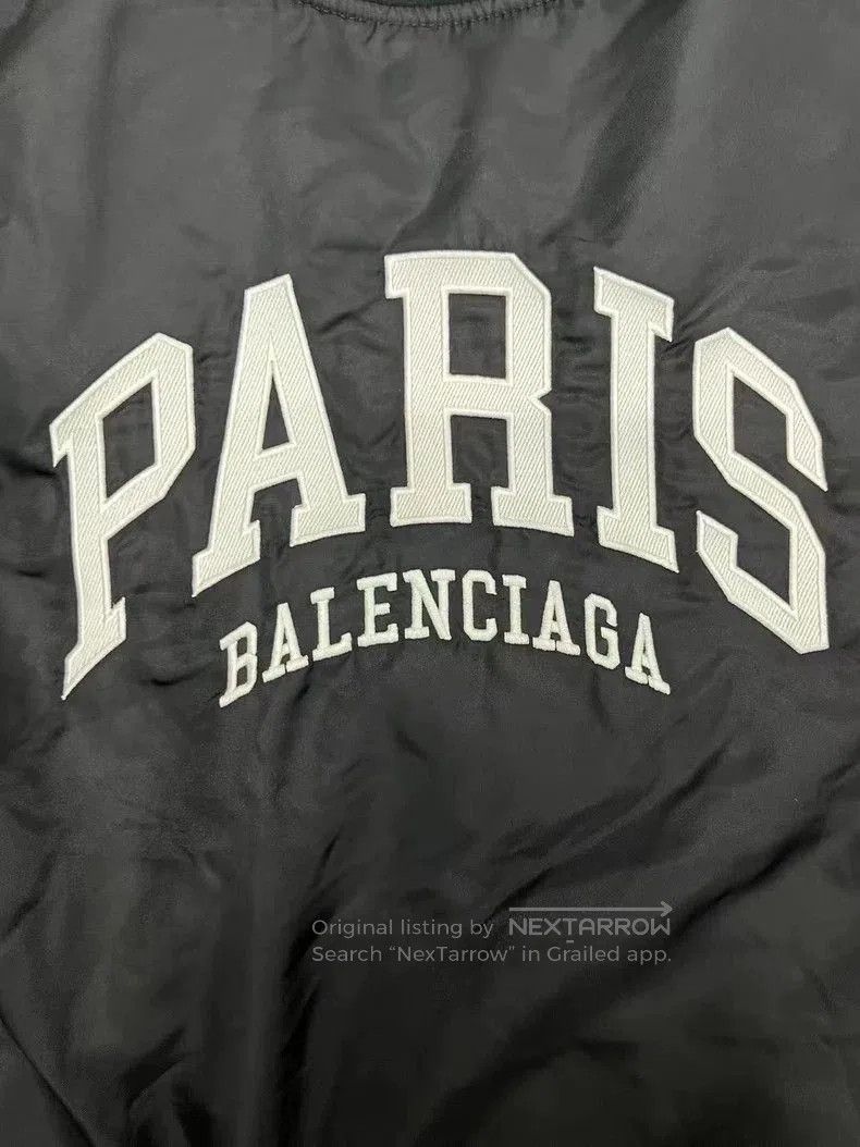 Balenciaga Balenciaga Paris Print Baseball Collar Jacket. Size US XS / EU 42 / 0 - 3 Thumbnail