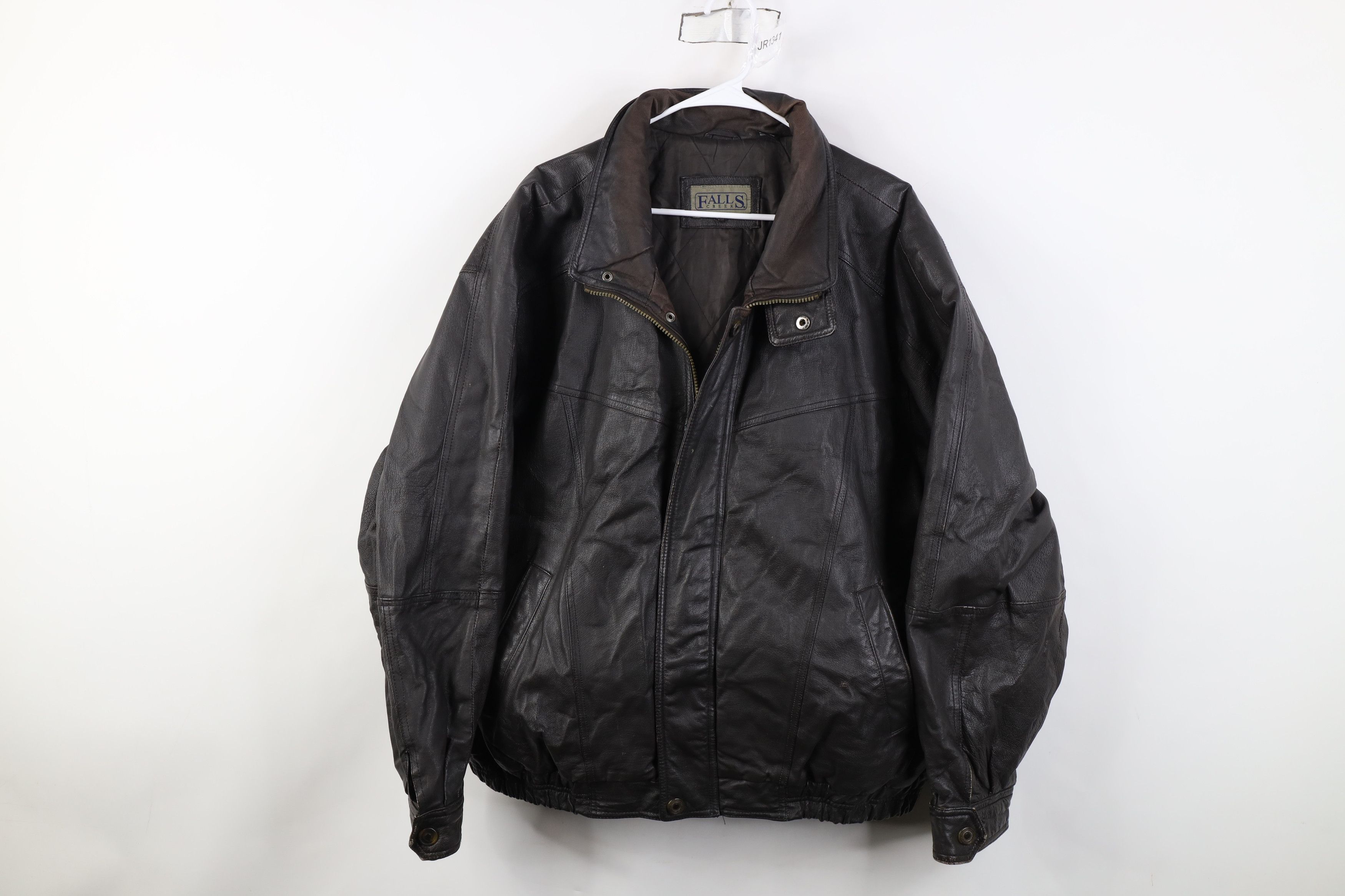 Vintage Vintage 90s Streetwear Quilted Leather Bomber Jacket Brown Size US XXL / EU 58 / 5 - 1 Thumbnail