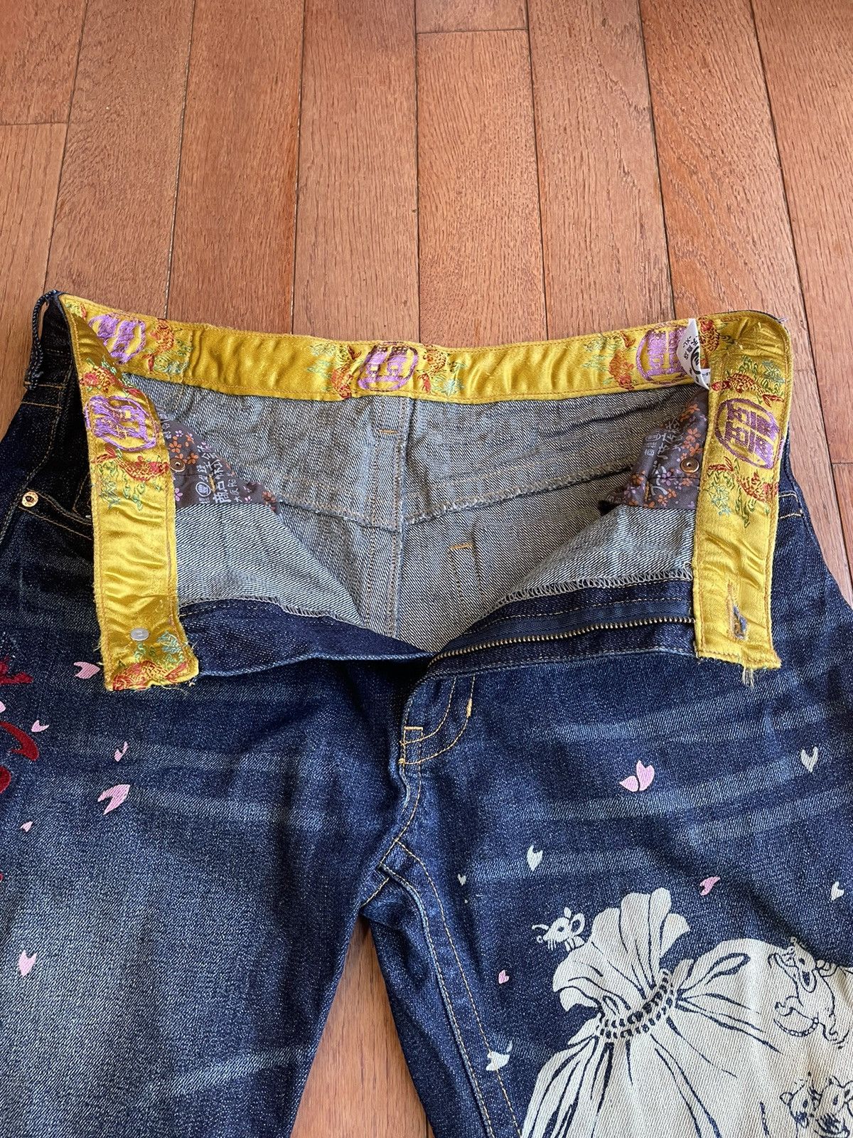 Japanese Brand Vintage Buden Shoten Japan Printed Graphic Jeans Rare 36x32 Size US 36 / EU 52 - 12 Thumbnail