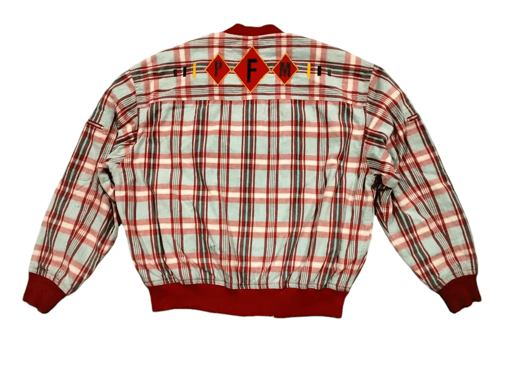 Vintage 90s Person's For Men Red Tartan Jacket Snap Button