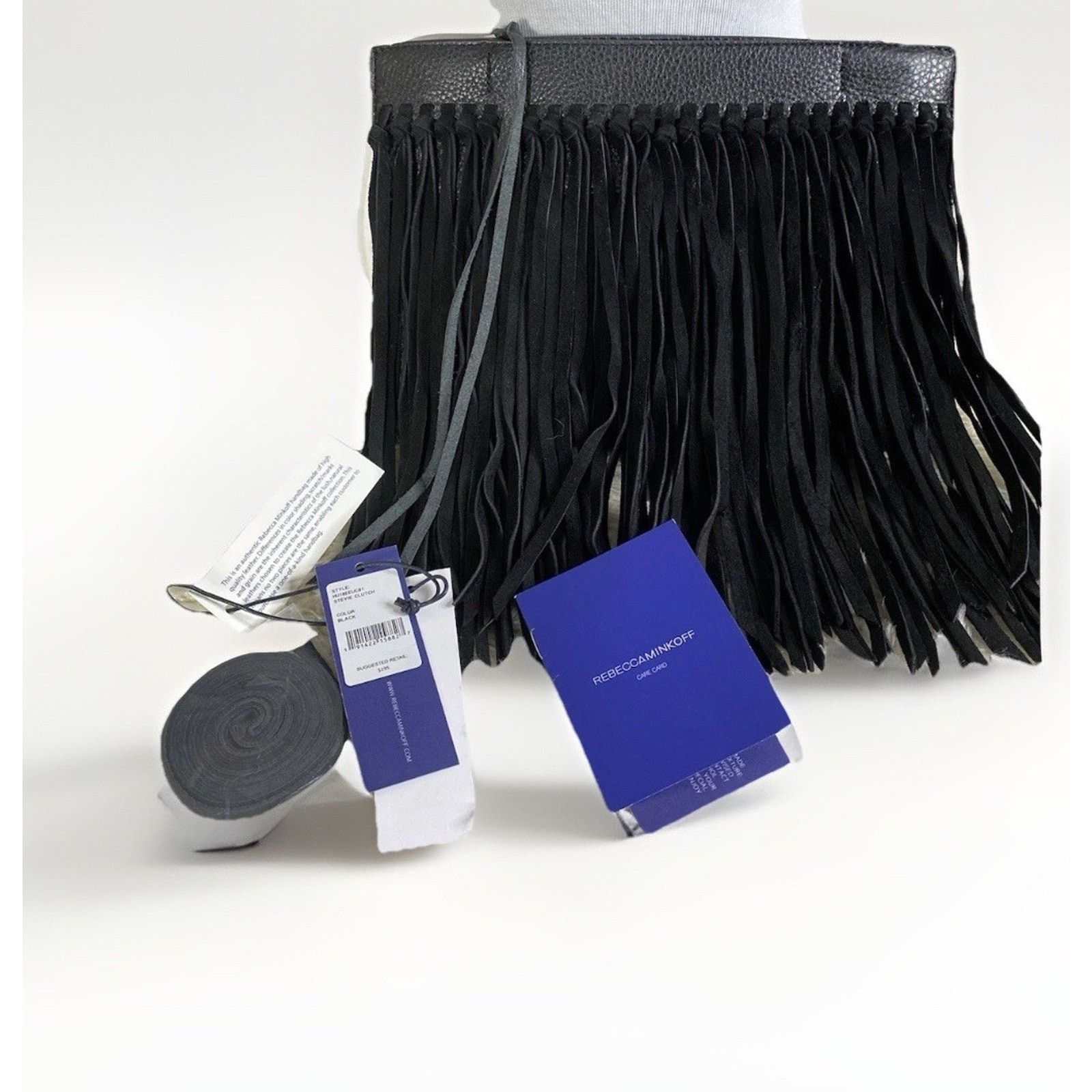 Rebecca Minkoff Rebecca Minkoff Leather Stevie Clutch Suede Fringe BK - NWT Size ONE SIZE - 7 Thumbnail