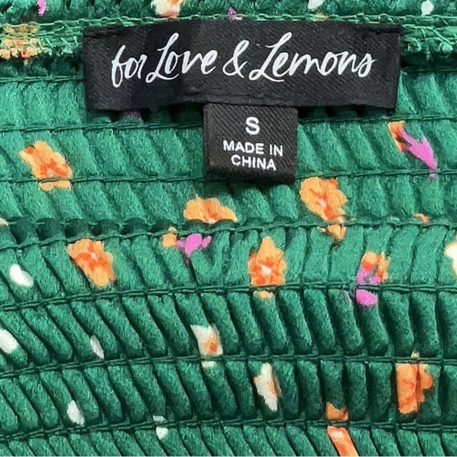For Love & Lemons For Love & Lemons Cypress Crop Top - Size Small Green Floral Size S / US 4 / IT 40 - 7 Thumbnail
