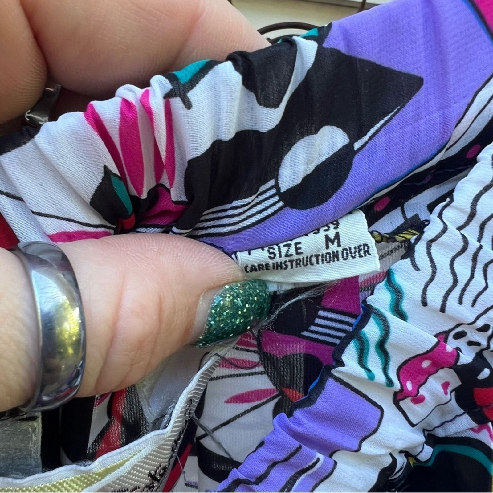 Vintage DianeVonFurstenberg pop art comic graffiti Perma pleat skirt Size 30" / US 8 / IT 44 - 6 Thumbnail