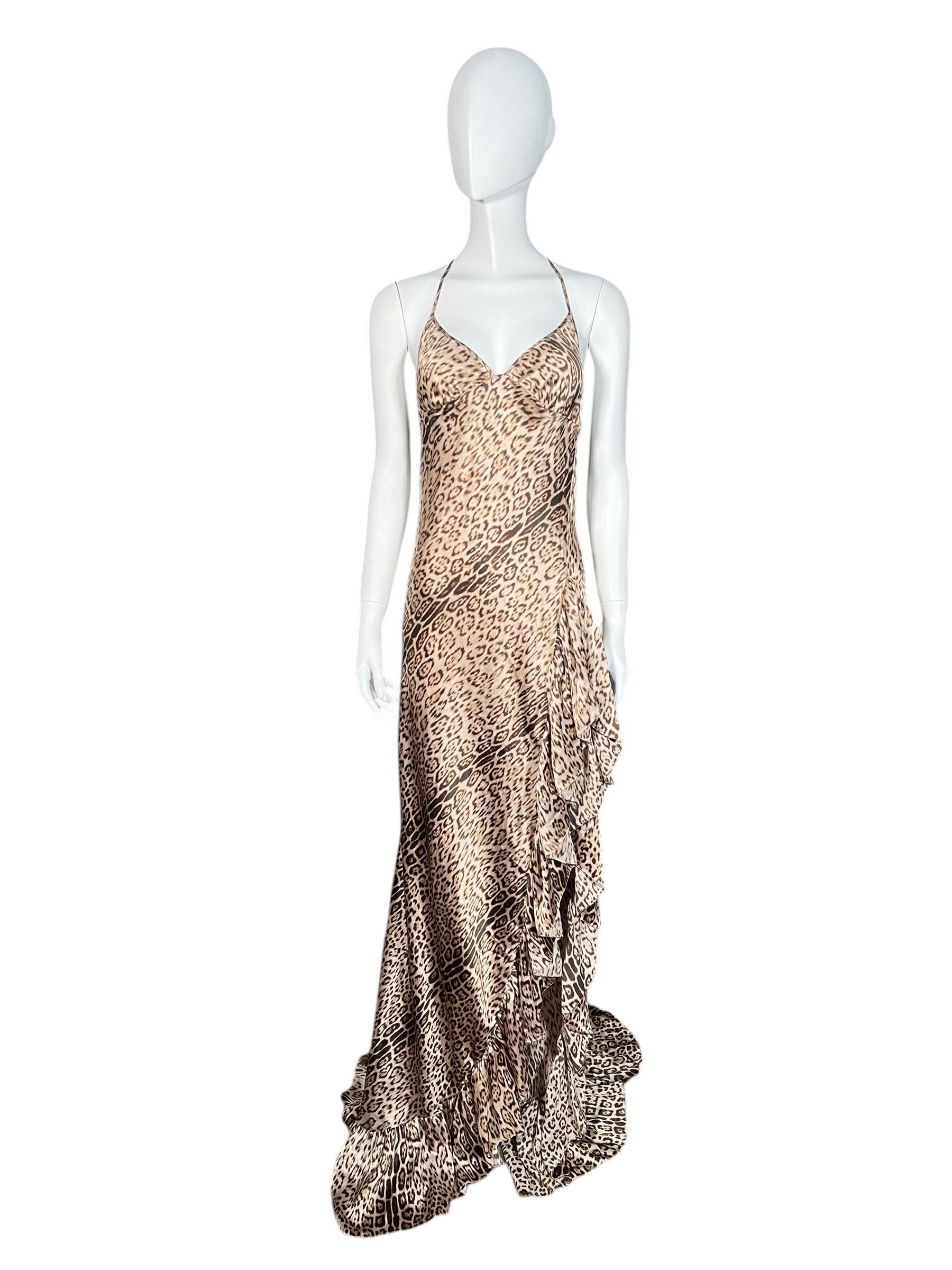 Roberto Cavalli Roberto Cavalli F/W 2000 Leopard Print Gown with Train Size L / US 10 / IT 46 - 1 Thumbnail