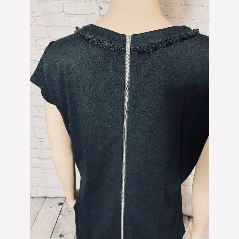 Karl Lagerfeld NWT New $150 Karl Lagerfeld Black Tweed Sheath Short Sleeve Size L / US 10 / IT 46 - 9 Thumbnail