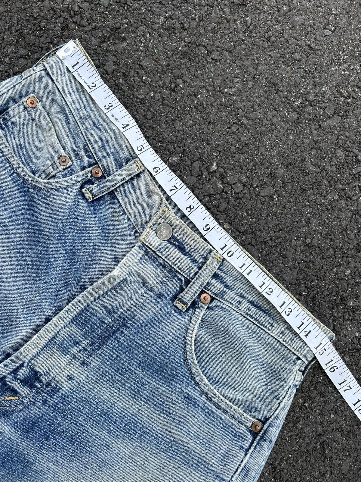 Kapital Thrashed Vintage Levis big E Selvedge Denim Jeans Size US 30 / EU 46 - 19 Thumbnail