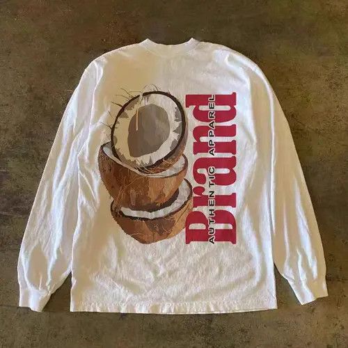 Japanese Brand × Vintage Coconut print casual retro long sleeve tee Size US L / EU 52-54 / 3 - 1 Thumbnail