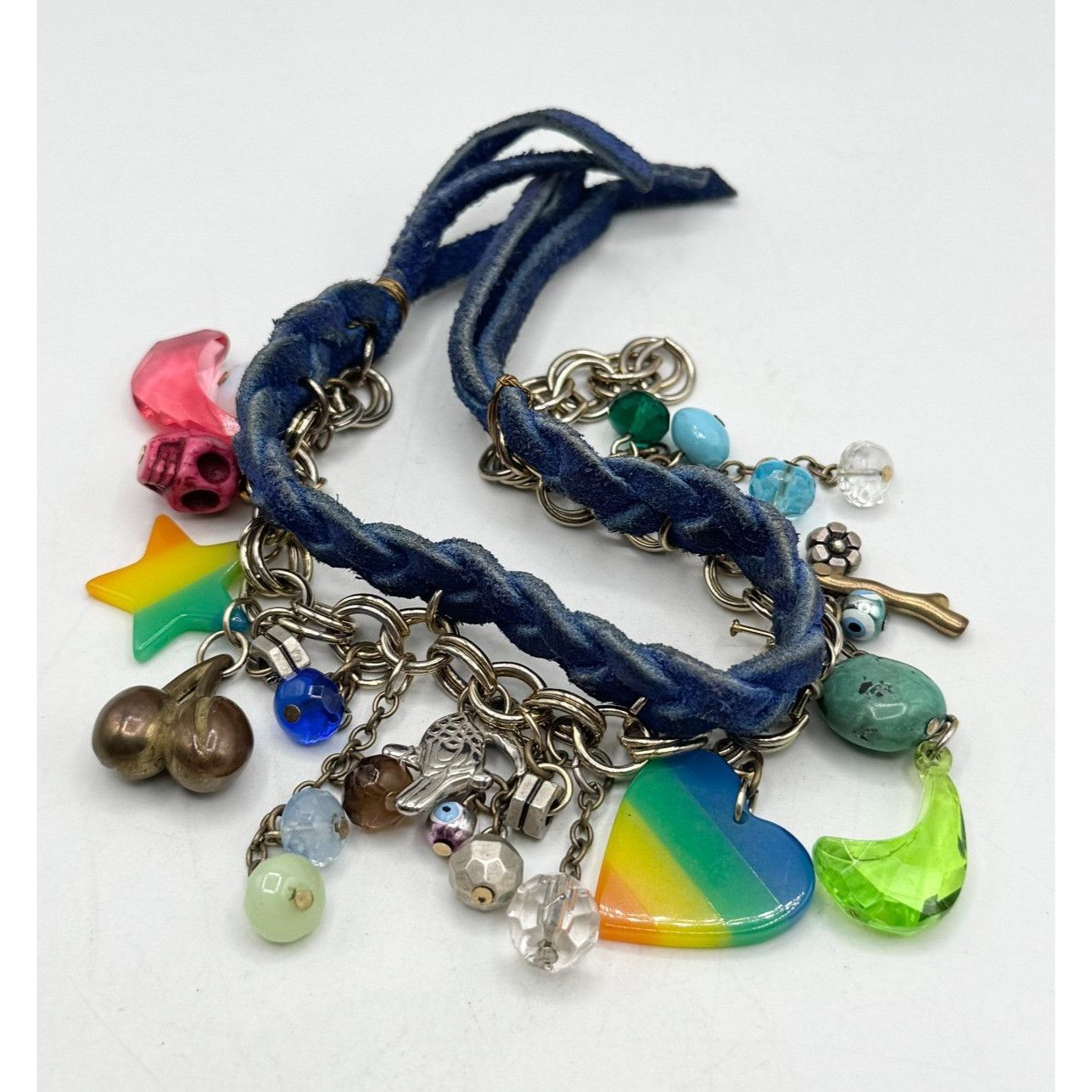 Vintage Vintage braided blue suede charm bracelet Size ONE SIZE - 1 Thumbnail