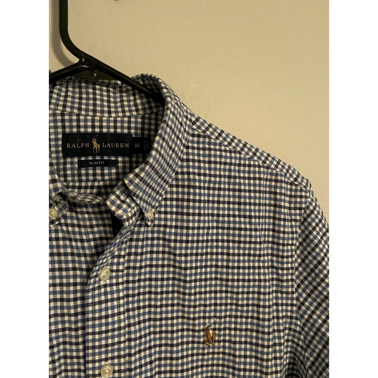 Polo Ralph Lauren Polo Ralph Lauren Slim Fit Blue Gingham Check L/S Button Casual Shirt - Men's M Size US M / EU 48-50 / 2 - 2 Thumbnail