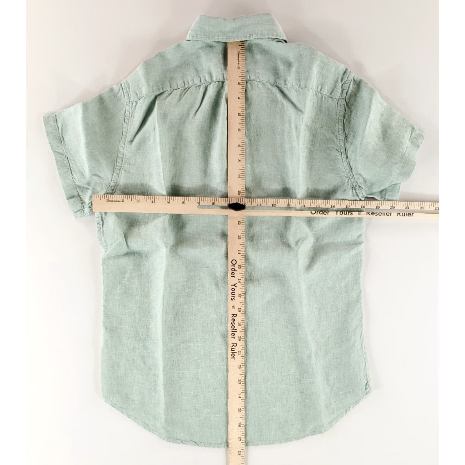 J.Crew J.Crew Shirt Short Sleeve Slim Green 100% Linen Mens S Size US S / EU 44-46 / 1 - 6 Thumbnail